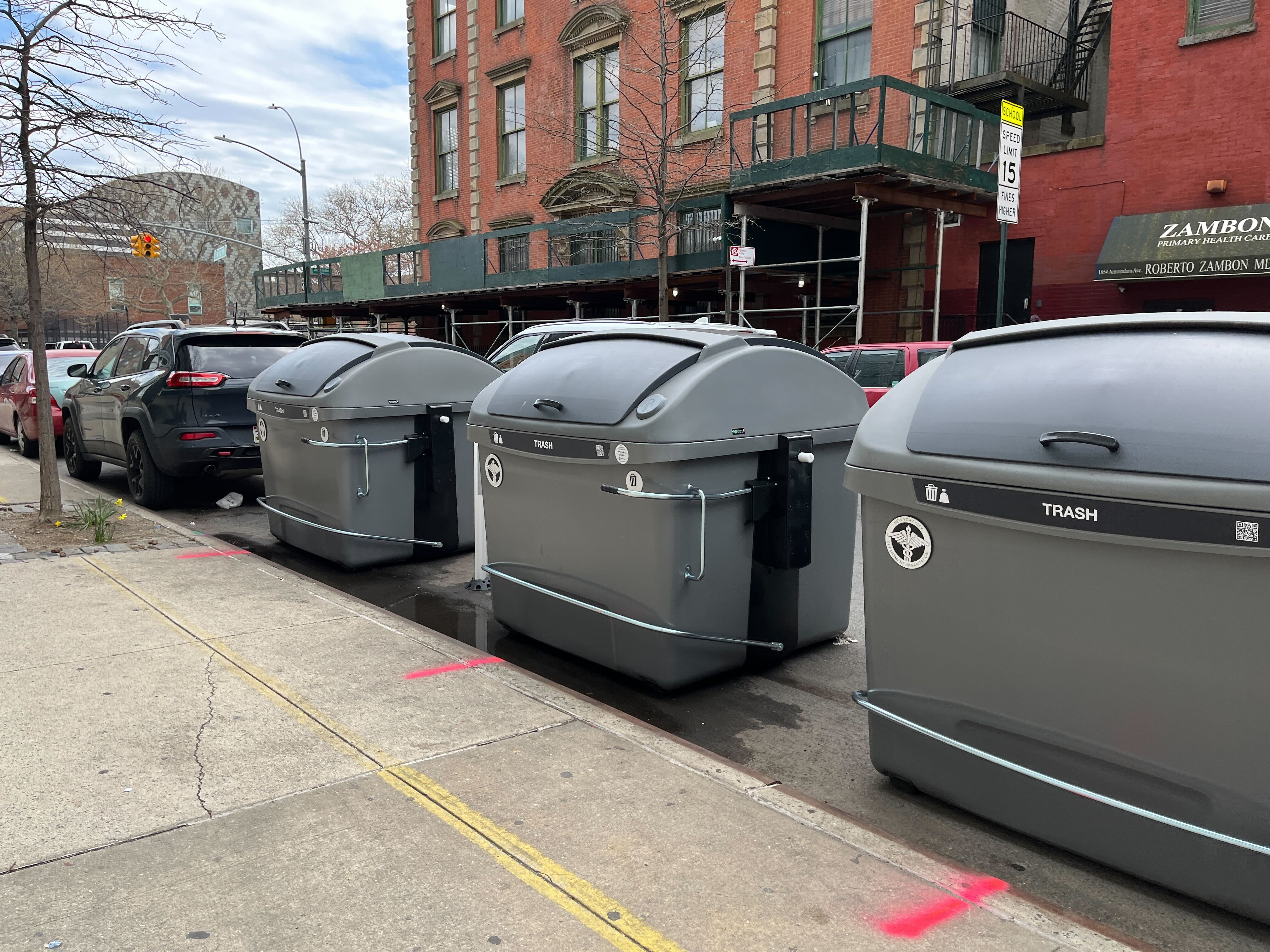 Modern garbage bins uptown mark latest step towards containerizing NYCs trash