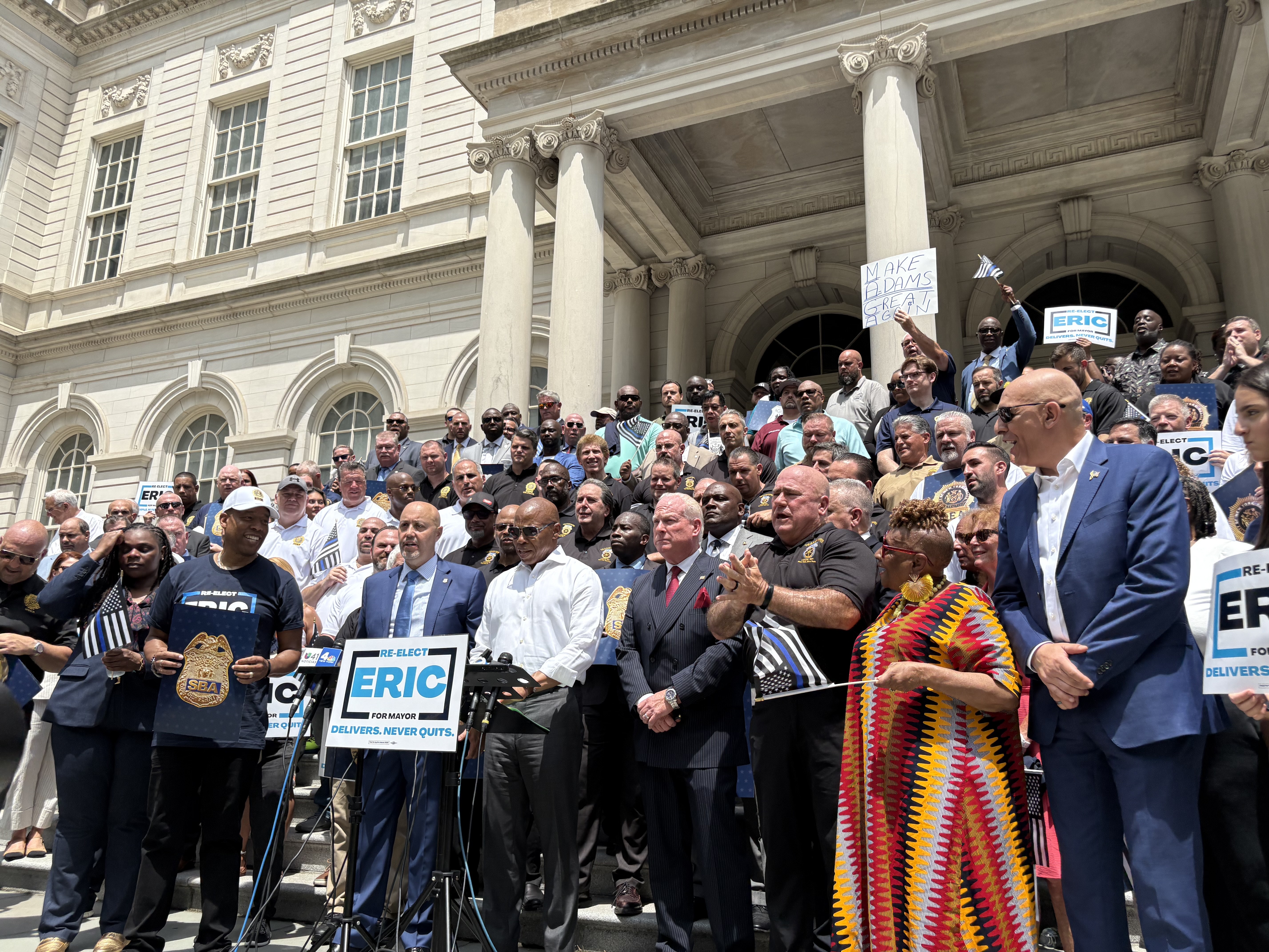 NYPD Unions Back Adams for Re-Election as PBA Withholds Nod Amid Legal Tempest