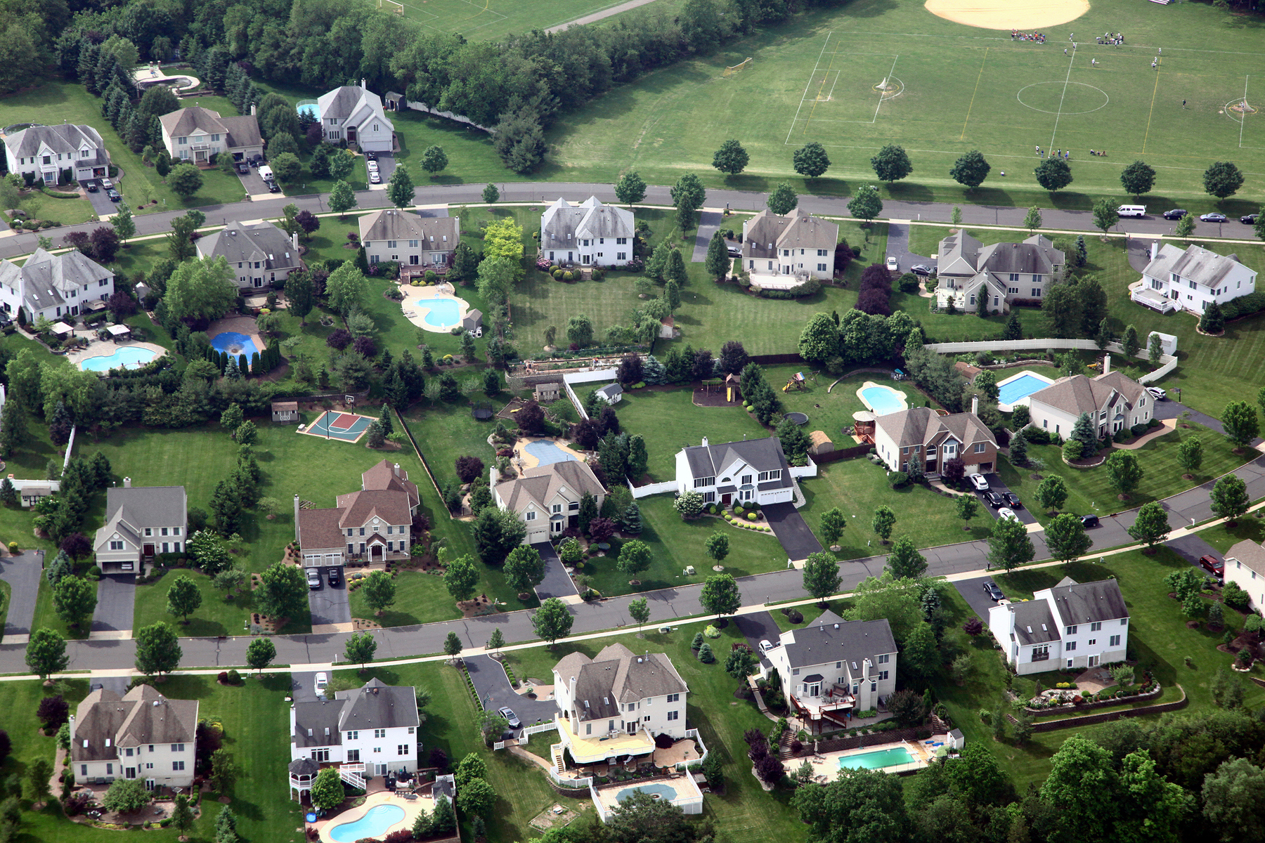 A stock image of suburban housing in New Jersey