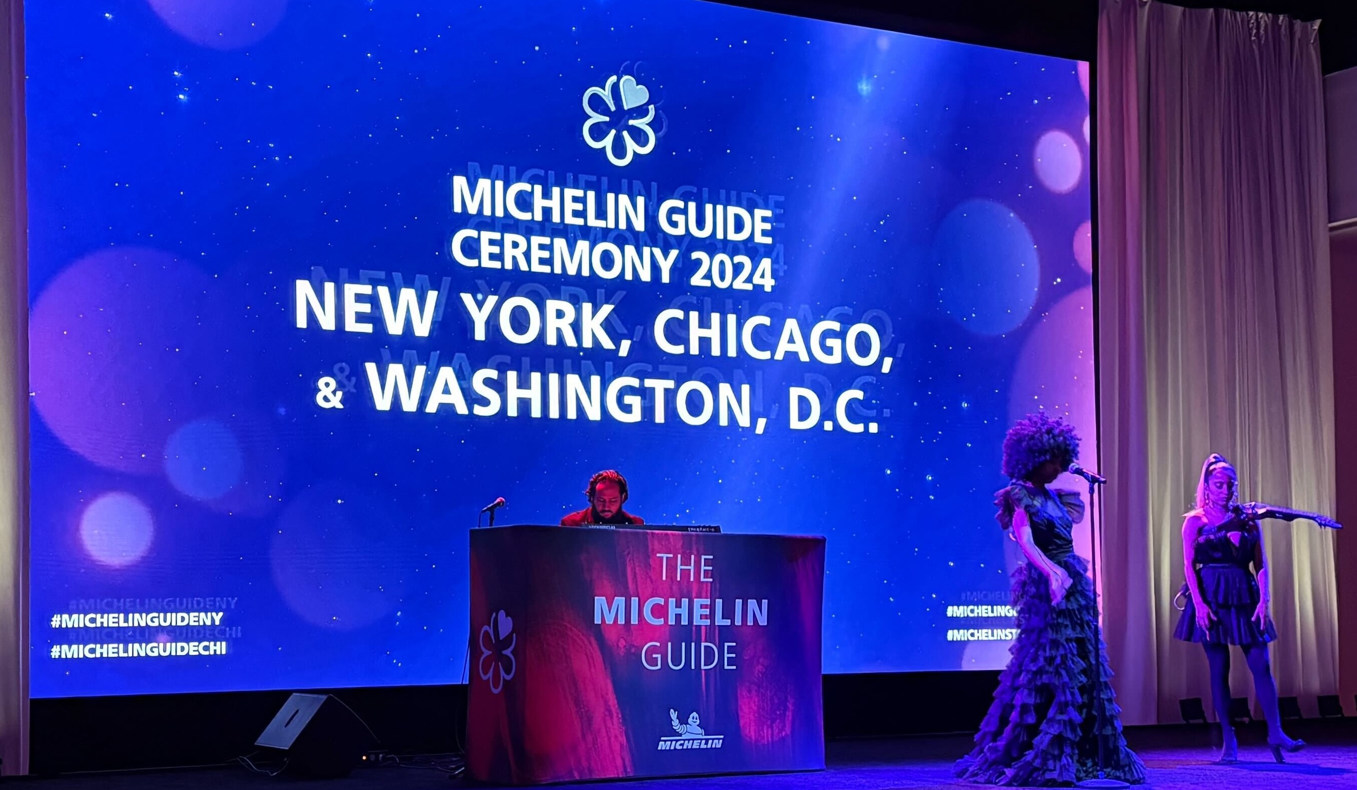 The stage at the Michelin Awards ceremony in Hell’s Kitchen on Dec. 9 2024.