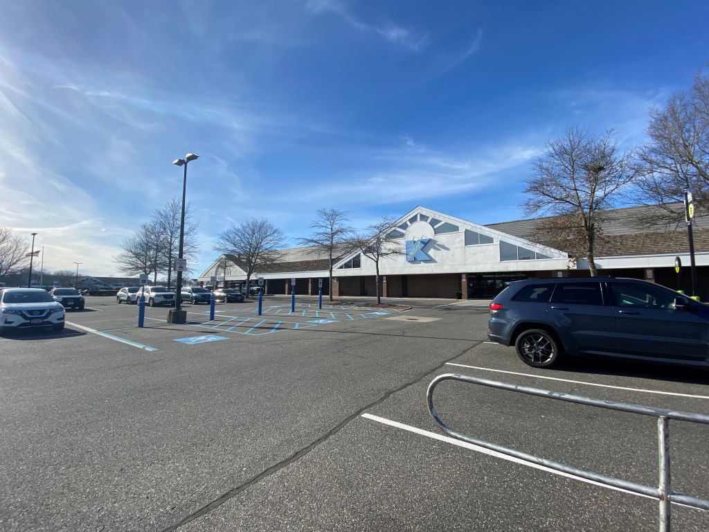 the empty parking lot in front of the Bridgehampton Kmart