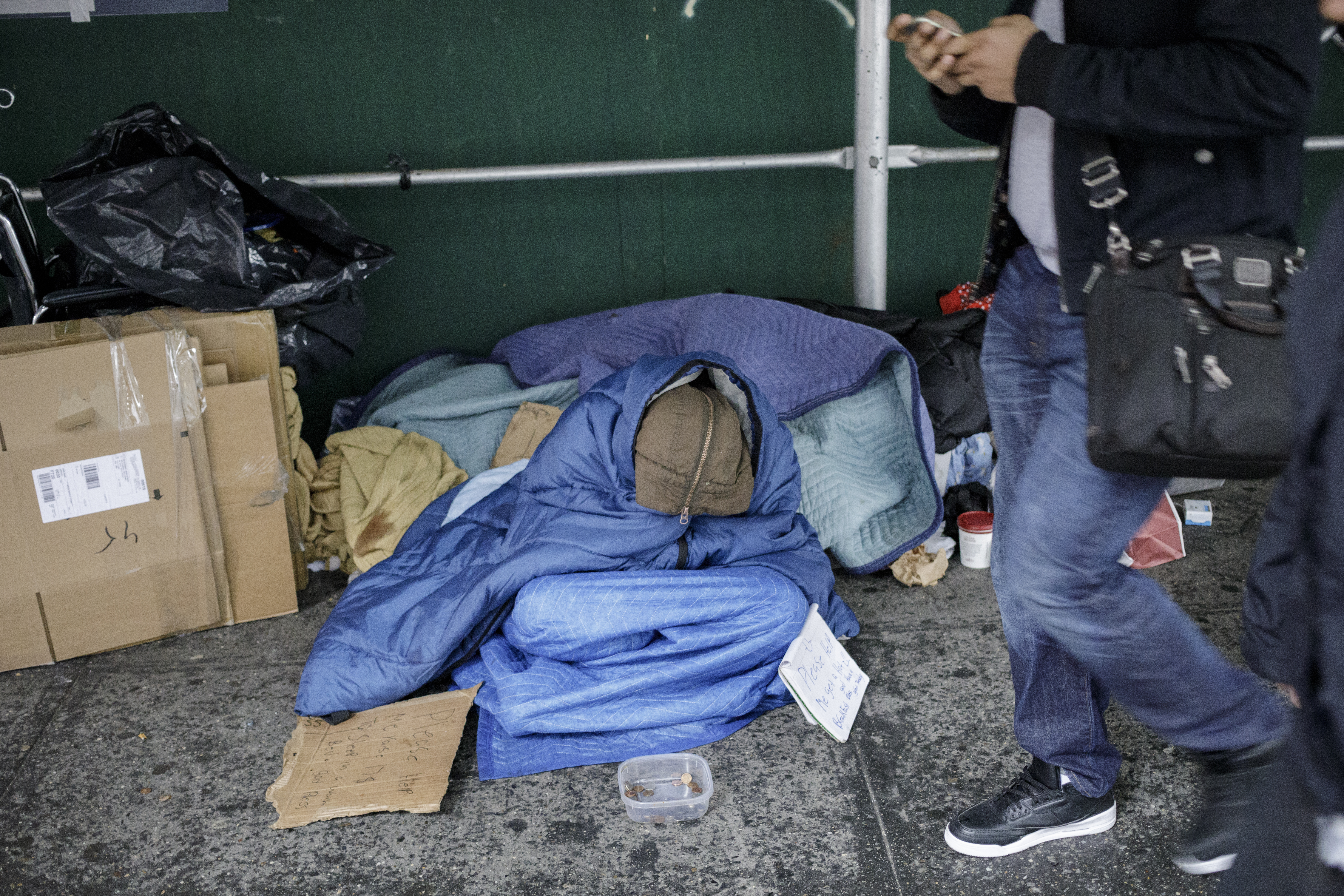 A stock image of a homeless person.