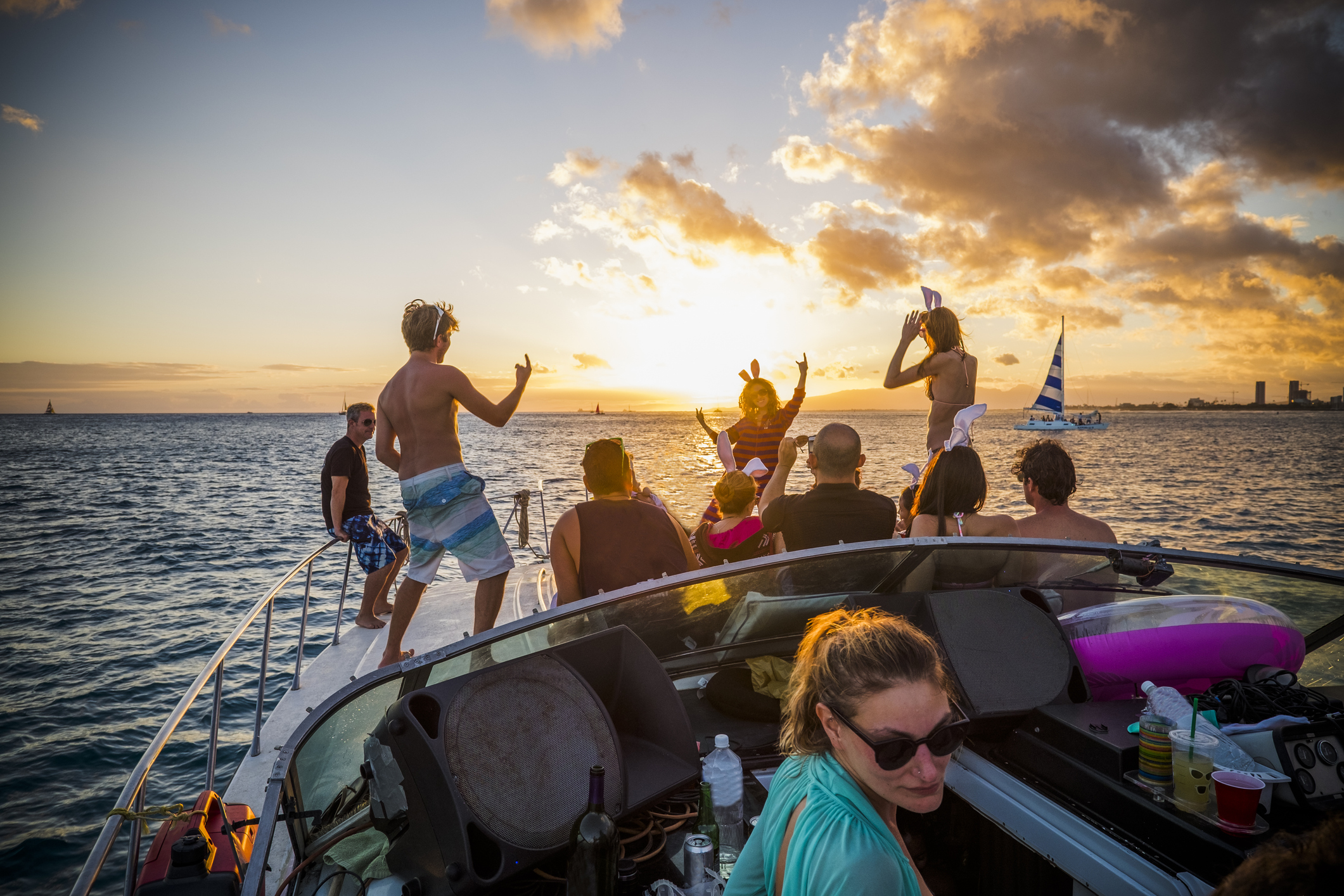 partiers on a boat